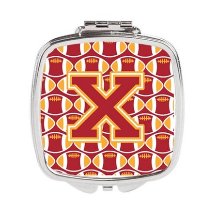 Carolines Treasures Letter x Football Cardinal and Gold Compact Mirror CJ1070-XSCM